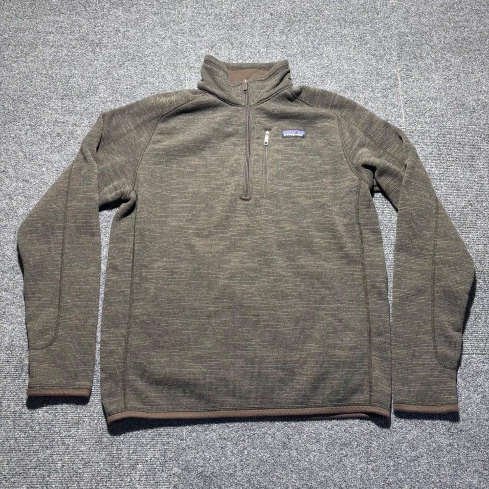 Patagonia Better Sweater 1/4 Zip Pullover Mens Medium Brown Heathered Fleece